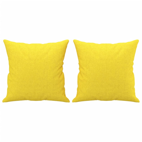 vidaXL Canapé 3 places avec oreillers décoratifs Jaune clair 180 cm Tissu