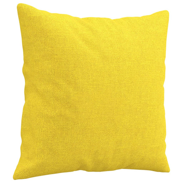 vidaXL Canapé 3 places avec oreillers décoratifs Jaune clair 180 cm Tissu