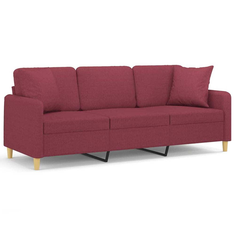 Weinrotes 3-Sitzer Sofa 180 cm
