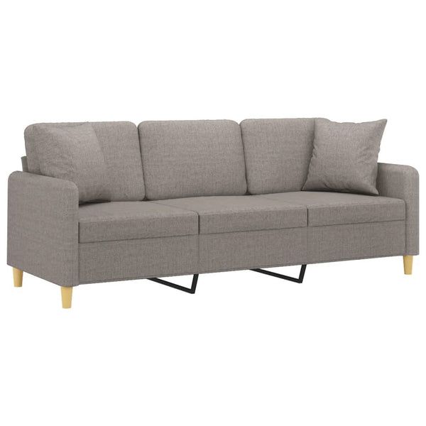 vidaXL Canapé 3 places avec oreillers décoratifs Taupe 180 cm Tissu