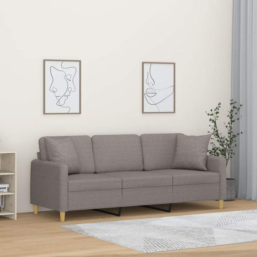 3-Sitzer Sofa Taupe Stoff 180 cm