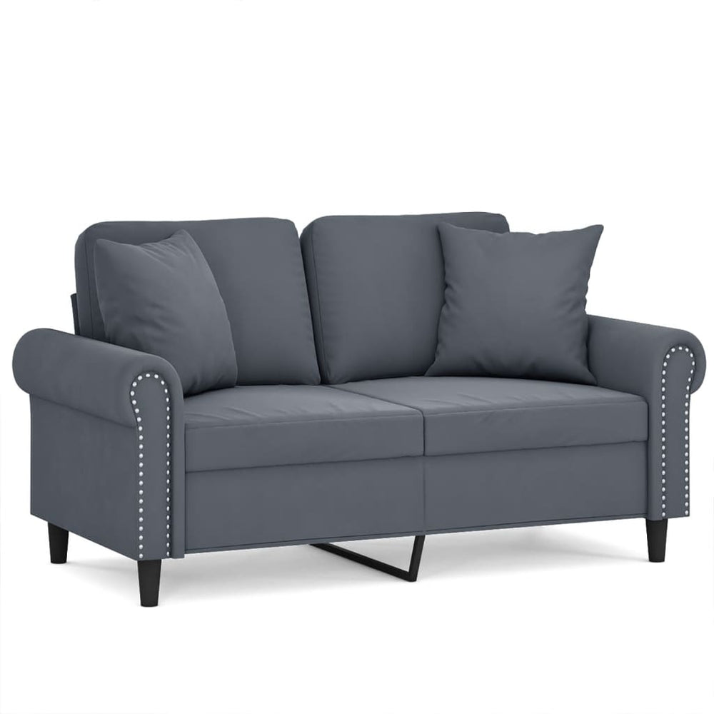 Dunkelgraues 2-Sitzer Samt Sofa 120cm