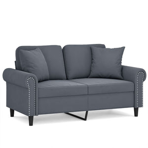 Dunkelgraues 2-Sitzer Samt Sofa 120cm