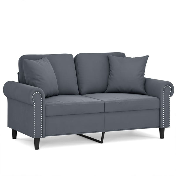 Dunkelgraues 2-Sitzer Samt Sofa 120cm