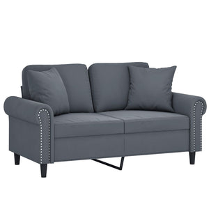 Dunkelgraues 2-Sitzer Samt Sofa 120cm