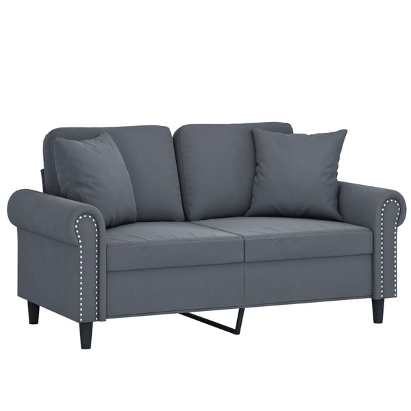 Dunkelgraues 2-Sitzer Samt Sofa 120cm