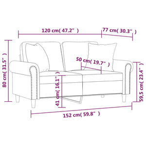 Dunkelgraues 2-Sitzer Samt Sofa 120cm