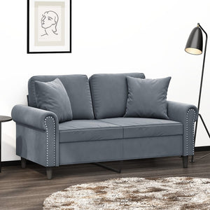 Dunkelgraues 2-Sitzer Samt Sofa 120cm