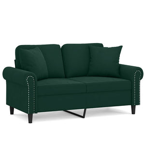 Dunkelgrünes 2-Sitzer Samt Sofa 120cm