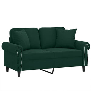 Dunkelgrünes 2-Sitzer Samt Sofa 120cm