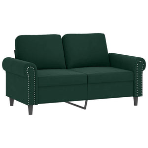 Dunkelgrünes 2-Sitzer Samt Sofa 120cm