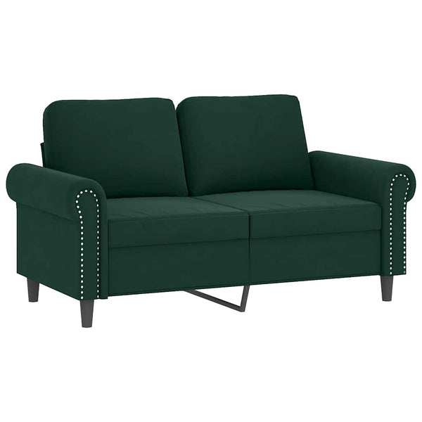 Dunkelgrünes 2-Sitzer Samt Sofa 120cm