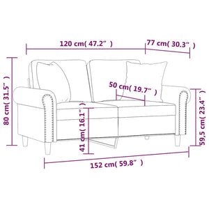 Dunkelgrünes 2-Sitzer Samt Sofa 120cm