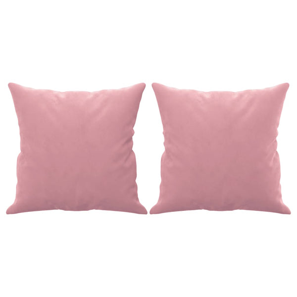 Rosa Samt 2-Sitzer Sofa mit Kissen