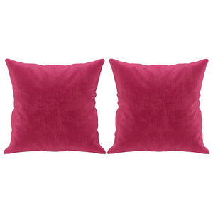 Weinrotes 2-Sitzer Samt Sofa mit Kissen