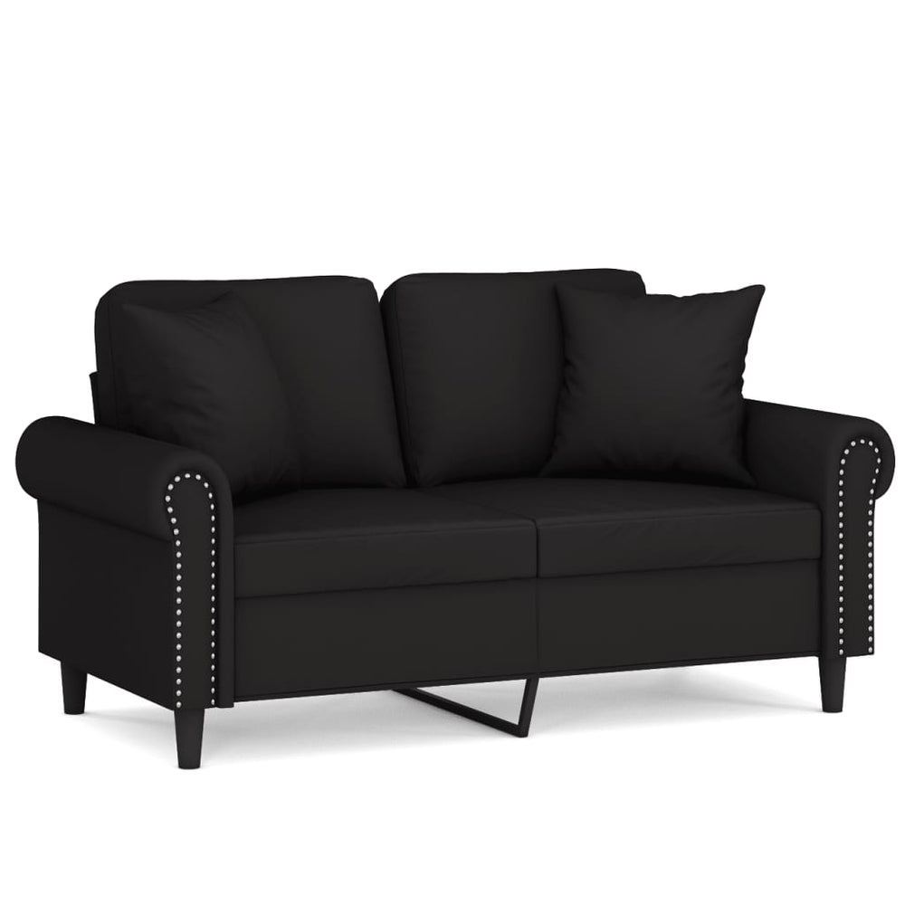 Schwarzes 2-Sitzer Samt Sofa 120 cm