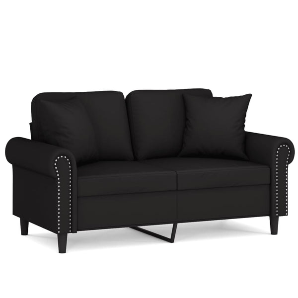Schwarzes 2-Sitzer Samt Sofa 120 cm