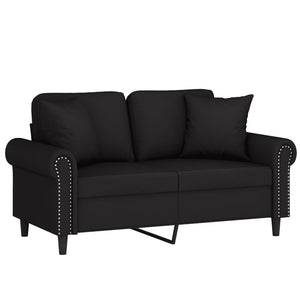 Schwarzes 2-Sitzer Samt Sofa 120 cm