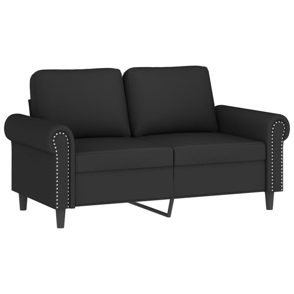 Schwarzes 2-Sitzer Samt Sofa 120 cm