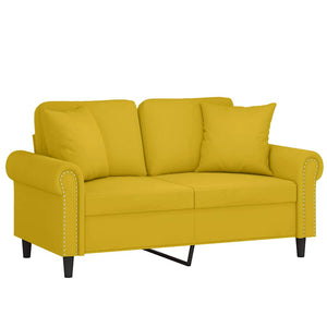 Gelbes 2-Sitzer Samt Sofa 120 cm