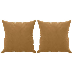 2-Sitzer Sofa Braun Samt mit Kissen 120 cm