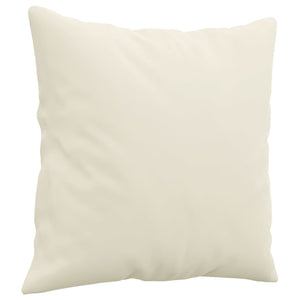 Creme Samt 2-Sitzer Sofa mit Kissen