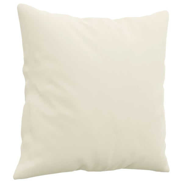 Creme Samt 2-Sitzer Sofa mit Kissen