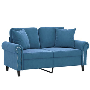 Blaues 2-Sitzer Sofa Samt 120 cm