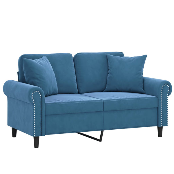 Blaues 2-Sitzer Sofa Samt 120 cm