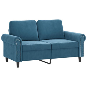 Blaues 2-Sitzer Sofa Samt 120 cm