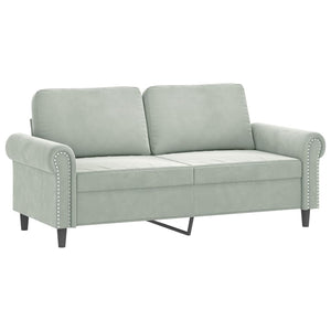 2-Sitzer Sofa Hellgrau Samt