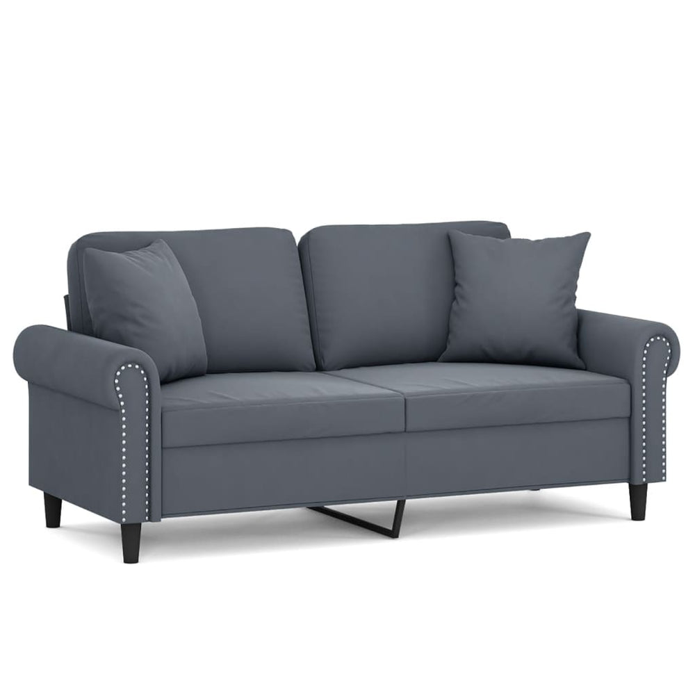 Dunkelgraues 2-Sitzer Samt Sofa 140 cm
