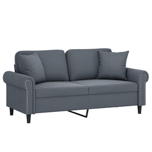 Dunkelgraues 2-Sitzer Samt Sofa 140 cm