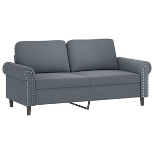 Dunkelgraues 2-Sitzer Samt Sofa 140 cm