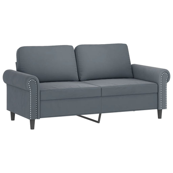 Dunkelgraues 2-Sitzer Samt Sofa 140 cm