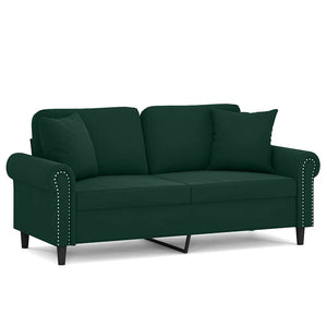 Dunkelgrünes 2-Sitzer Samt Sofa 140 cm