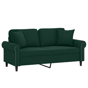 Dunkelgrünes 2-Sitzer Samt Sofa 140 cm