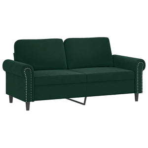 Dunkelgrünes 2-Sitzer Samt Sofa 140 cm