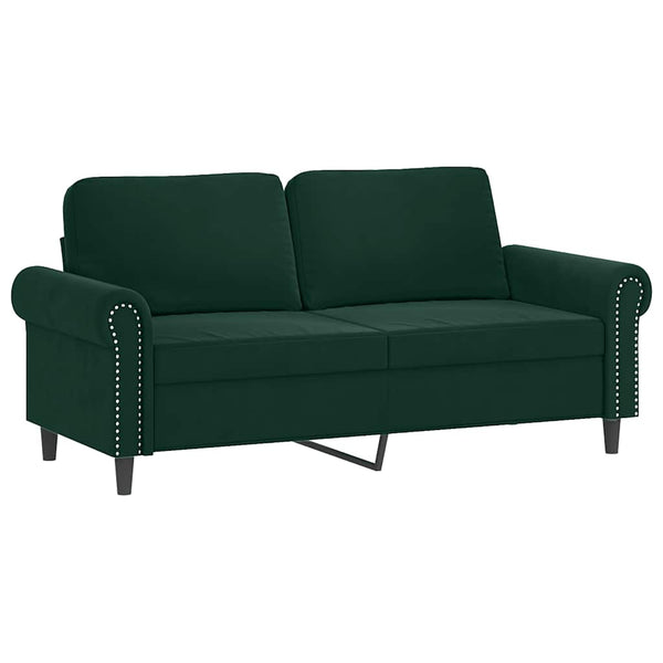 Dunkelgrünes 2-Sitzer Samt Sofa 140 cm
