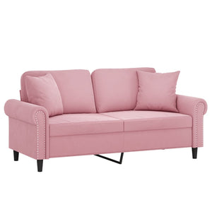 Rosa Samt 2-Sitzer Sofa 140 cm