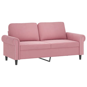 Rosa Samt 2-Sitzer Sofa 140 cm