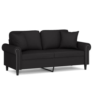 Schwarzes 2-Sitzer Sofa Samt 140cm