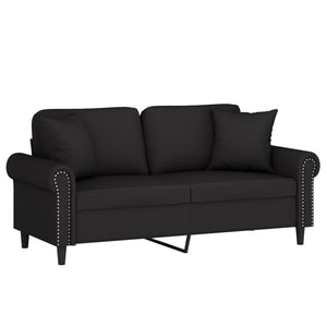 Schwarzes 2-Sitzer Sofa Samt 140cm