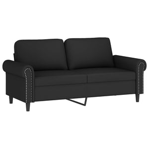 Schwarzes 2-Sitzer Sofa Samt 140cm