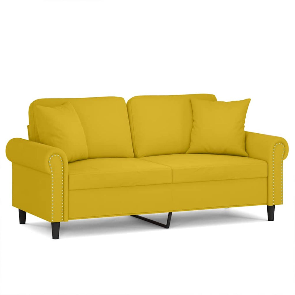 Gelbes 2-Sitzer Sofa Samt 140 cm