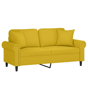 Gelbes 2-Sitzer Sofa Samt 140 cm