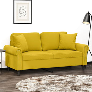 Gelbes 2-Sitzer Sofa Samt 140 cm