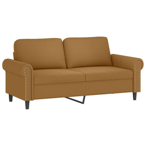 2-Sitzer Sofa Braun Samt mit Kissen 140 cm