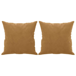 2-Sitzer Sofa Braun Samt mit Kissen 140 cm