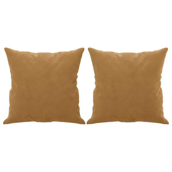 2-Sitzer Sofa Braun Samt mit Kissen 140 cm